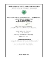 Solutions forstudent thesis transfering small timber into large timber production of acacia hybird in quang binh province 