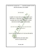 Nghiên cứu bảo tôn loài cây thuốc quý hiếm bảy lá một hoa paris polyphylla smith tại khu bảo tồn thiên nhiên pù luông huyện bá thước tỉnh thanh hóa 