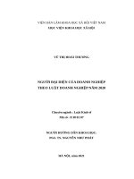 NGƯỜI ĐẠI DIỆN CỦA DOANH NGHIỆP THEO LUẬT DOANH NGHIỆP NĂM 2020.