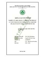 Nghiên cứu hiệu quả và đề xuất mô hình xử lý nước thải sản xuất bún tại làng nghề phú đô quận nam từ liêm thành phố hà nội 