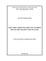 Thực hiện chính sách đối với lao động trẻ em trên địa bàn tỉnh An Giang.