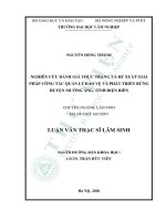 Nghiên cứu đánh giá thực trạng và đề xuất giải pháp công tác quản lý bảo vệ và phát triển rừng huyện mường ảng tỉnh điện biên 