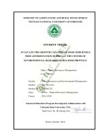 Evaluate the growth capacity of some indigenous tree afforestation models at the center of environmental research in hoa binh province 