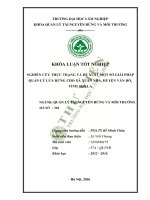 Nghiên cứu thực trạng và đề xuất một số giải pháp quản lý lửa rừng cho xã xuân nha huyện vân hồ tỉnh sơn la 