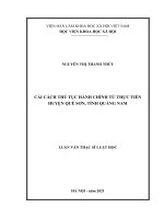 CẢI CÁCH THỦ TỤC HÀNH CHÍNH TỪ THỰC TIỄN HUYỆN QUẾ SƠN, TỈNH QUẢNG NAM