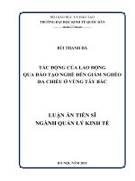 Tác động của lao động qua đào tạo nghề đến giảm nghèo đa chiều ở vùng tây bắc 