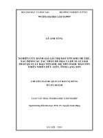 Nghiên cứu đánh giá giá trị bảo tồn khu hệ thú xác định các tác nhân đe dọa và đề xuất giải pháp quản lý bảo tồn khu hệ thú ở khu bảo tồn thiên nhiên hữu liên tỉnh lạng sơn 