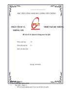 Bài tập lớn môn phân tích và thiết kế hệ thống thông tin quản lý hãng tour du lịch 