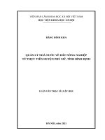 QUẢN LÝ NHÀ NƯỚC VỀ ĐẤT NÔNG NGHIỆP TỪ THỰC TIỄN HUYỆN PHÙ MỸ, TỈNH BÌNH ĐỊNH.