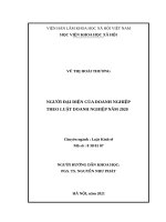 NGƯỜI đại DIỆN của DOANH NGHIỆP THEO LUẬT DOANH NGHIỆP năm 2020 