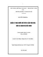 Quản lý nhà nước đối với di sản văn hóa dân ca quan họ bắc ninh 