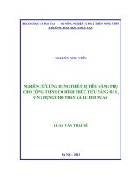 Nghiên cứu ứng dụng thiết bị tiêu năng phụ cho công trình có hình thức tiêu năng đáy, ứng dụng cho tràn xả lũ hồi xuân  