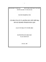 Văn hóa ứng xử của hướng dẫn viên trên địa bàn hà nội đối với khách du lịch 