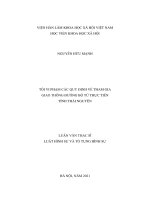 (Luận văn thạc sĩ) Tội vi phạm các quy định về tham gia giao thông đường bộ từ thực tiễn tỉnh Thái Nguyên