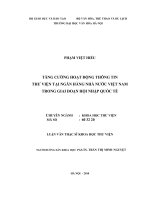Tăng cường hoạt động thông tin thư viện tại ngân hàng nhà nước việt nam trong thời kỳ hội nhập quốc tế 