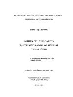 Nghiên cứu nhu cầu tin tại trường cao đẳng sư phạm trung ương 