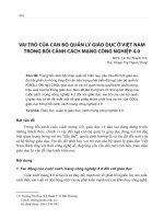 Vai trò của cán bộ quản lý giáo dục ở Việt Nam trong bối cảnh cách mạng công nghiệp 4.0