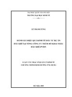 Đánh giá hiệu quả kinh tế đầu tư dự án dầu khí tại tổng công ty thăm dò khai thác dầu khí pvep 