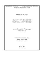 Giáo dục y đức cho sinh viên trường cao đẳng y tế hà nội 