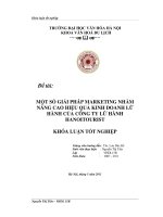 Một số giải pháp marketing nhằm nâng cao hiệu quả kinh doanh lữ hành của công ty lữ hành hanoitourist 