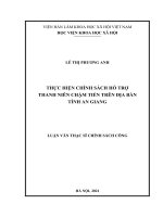 Luận văn thực hiện chính sách hỗ trợ thanh niên chậm tiến trên địa bàn tỉnh an giang 