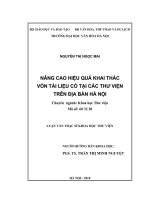 Nâng cao hiệu quả khai thác vốn tài liệu cổ tại các thư viện trên địa bàn hà nội 