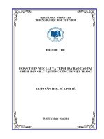 Luận văn thạc sĩ hoàn thiện việc lập và trình bày báo cáo tài chính hợp nhất tại tổng công ty việt thắng 