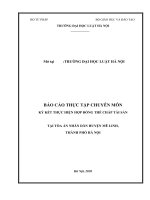 Báo cáo thực tập  _ Luật dân sự _ KÝ KẾT THỰC HIỆN HỢP ĐỒNG THẾ CHẤP TÀI SẢN