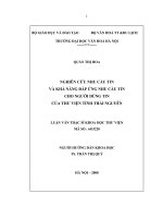 Nghiên cứu nhu cầu tin và khả năng đáp ứng nhu cầu tin của thư viện tỉnh thái nguyên 