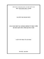 CẢI CÁCH THỦ TỤC HÀNH CHÍNH TỪ THỰC TIỄN HUYỆN QUẾ SƠN, TỈNH QUẢNG NAM.