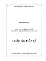Chọn tạo hai dòng vịt biển trên cơ sở giống vịt biển 15   đại xuyên 