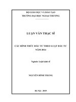 Các hình thức đầu tư theo luật đầu tư năm 2014 