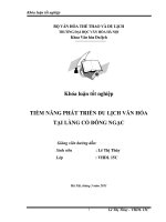 Tiềm năng phát triển du lịch văn hóa tại làng cổ đông ngạc 