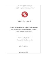 CÁC YẾU TỐ ẢNH HƯỞNG ĐẾN QUYẾT ĐỊNH MUA MÁY ĐIỀU HOÀ REETECH CỦA KHÁCH HÀNG CÁ NHÂN TẠI THÀNH PHỐ HỒ CHÍ MINH.