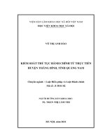 (Luận văn thạc sĩ) KIỂM SOÁT THỦ TỤC HÀNH CHÍNH TỪ THỰC TIỄN HUYỆN THĂNG BÌNH, TỈNH QUẢNG NAM