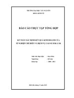 Kế toán xác định kết quả kinh doanh tại CTY TNHH MTV cao su Đăk Lăk (Báo cáo thực tập tốt nghiệp)