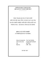 Thực trạng quản lý nhà nước đối với việc bảo tồn và phát huy giá trị di sản thiên nhiên thế giới vườn quốc gia phong nha kẻ bàng tỉnh quảng bình 