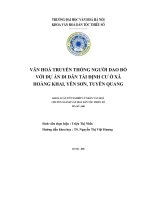 Văn hoá truyền thống người dao đỏ với dự án di dân tái định cư ở xã hoàng khai yên sơn tuyên quang 