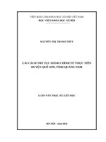 CẢI CÁCH THỦ tục HÀNH CHÍNH từ THỰC TIỄN HUYỆN QUẾ sơn, TỈNH QUẢNG NAM 