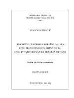 ẢNH HƯỞNG CỦA PHONG CÁCH LÃNH ĐẠO ĐẾN LÒNG TRUNG THÀNH CỦA NHÂN VIÊN TẠI CÔNG TY TNHH NHÀ MÁY BIA HEINEKEN VIỆT NAM