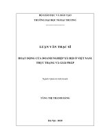 HOẠT ĐỘNG CỦA DOANH NGHIỆP XÃ HỘI Ở VIỆT NAM THỰC TRẠNG VÀ GIẢI PHÁP
