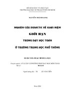 Luận văn sư phạm Nghiên cứu về khái niệm giới hạn hàm số trong dạy
