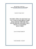 Luận văn thạc sĩ tổ chức công tác kế toán tại các cơ quan bảo hiểm xã hội quận, huyện 