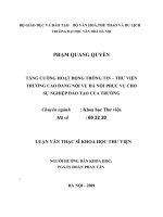 Tăng cường hoạt động thông tin thư viện trường cao đẳng nội vụ hà nội phục vụ cho sự nghiệp đào tạo của trường 