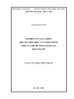 Nghiên cứu lựa chọn phụ gia hóa học và lượng dùng hợp lý cho bê tông đầm lăn đập tân mỹ   