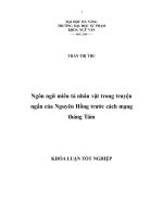 Ngôn ngữ miêu tả nhân vật trong truyện ngắn của nguyên hồng trước cách mạng tháng tám 