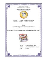 Vấn đề về quyền con người trong tư tưởng chính trị phương tây thời kỳ khai sáng 