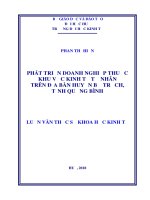 Luận văn Thạc sĩ Khoa học kinh tế: Phát triển doanh nghiệp thuộc khu vực kinh tế tư nhân trên địa bàn huyện Bố Trạch, tỉnh Quảng Bình