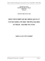 Phân tích thiết kế hệ thống quản lý văn bản khoa tin học trường đại học sư phạm đại học đà nẵng 