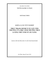 Thực trạng hành vi tự gây tổn thương của học sinh trường trung học cơ sở lương thế vinh thành phố đà nẵng 
